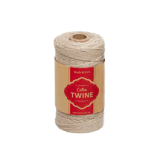 Cotton Twine 12ply 1.2mm X 100m Natural