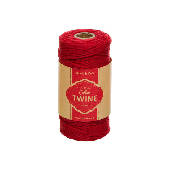 Cotton Twine 12ply 1.2mm X 100m Red
