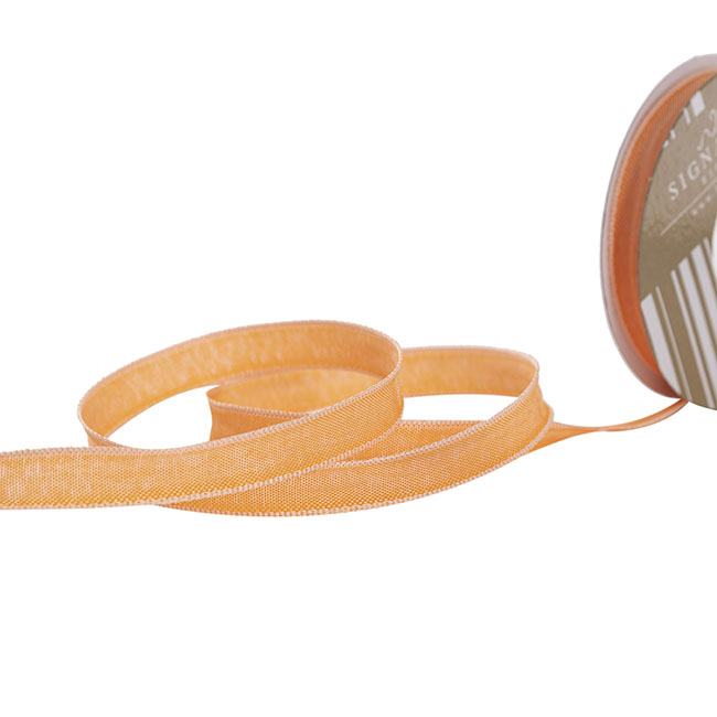 Ribbon Taffeta Woven Edge Peach Apricot (15mmx20m)