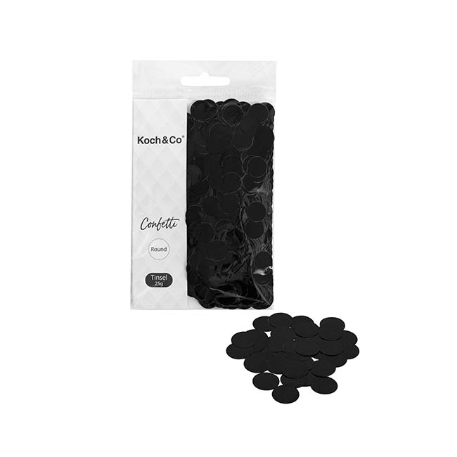 Confetti Round Shape 25g Bag (1.5cmD) Metallic Black