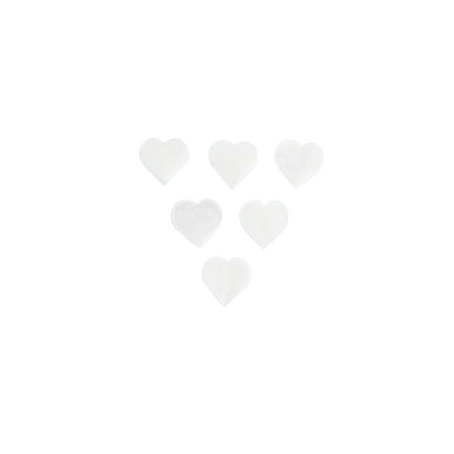 Confetti Heart Shape Tissue 25g Bag (2.5cmD) White