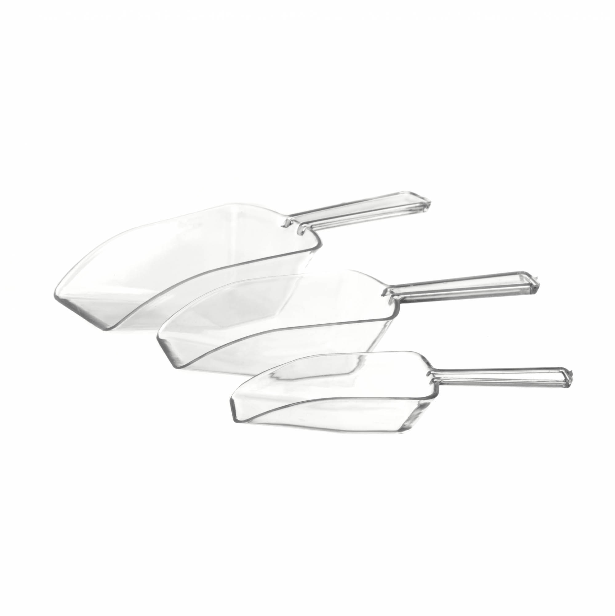 Plastic Candy Scoop Set of 3 Sizes Clear