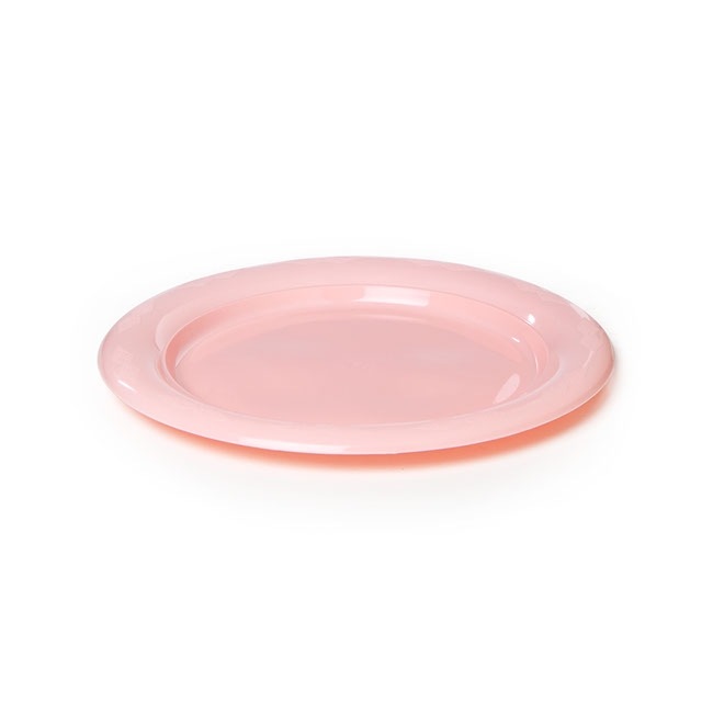 Deluxe Plastic Dessert Plate Soft Pink (18cmD) Pack 25