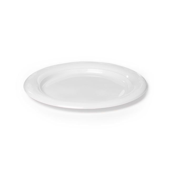 Deluxe Plastic Dessert Plate White (18cmD) Pack 25