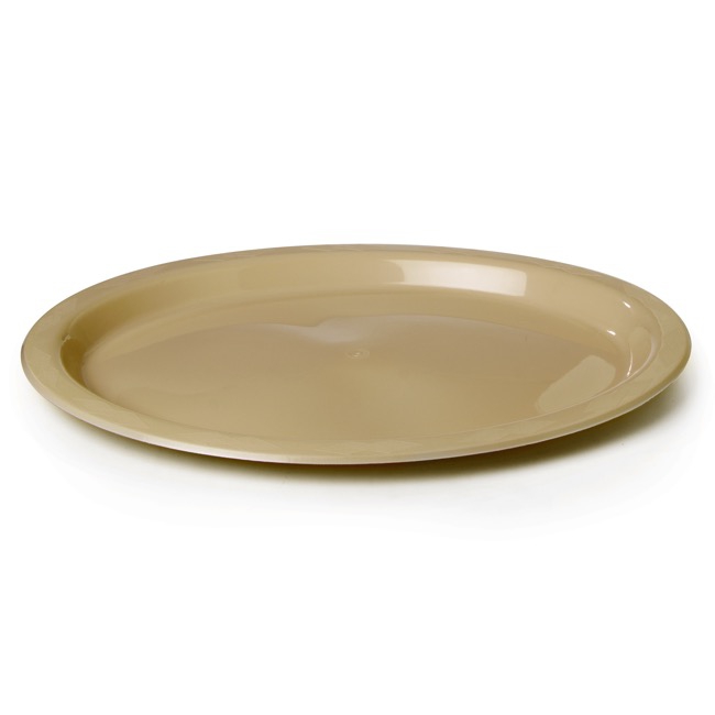 Deluxe Plastic OVAL Dinner Plate Gold (32x25cm) Pack 25