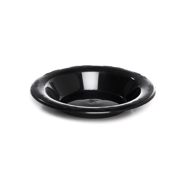 Deluxe Plastic Dessert Bowl Black (18cmD) Pack 25