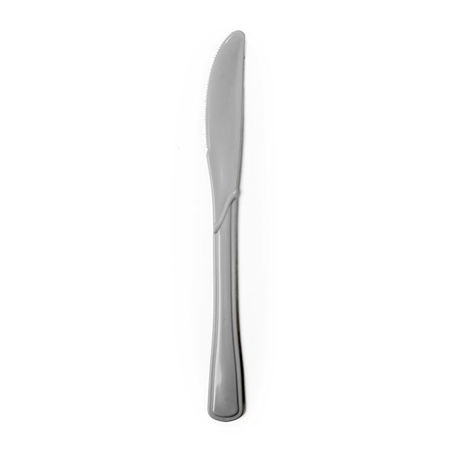 Deluxe Plastic Knife Silver (19cm) Pack 25
