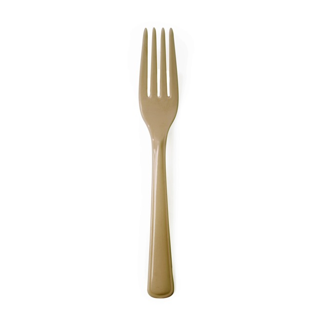 Deluxe Plastic Fork Gold (19cm) Pack 25