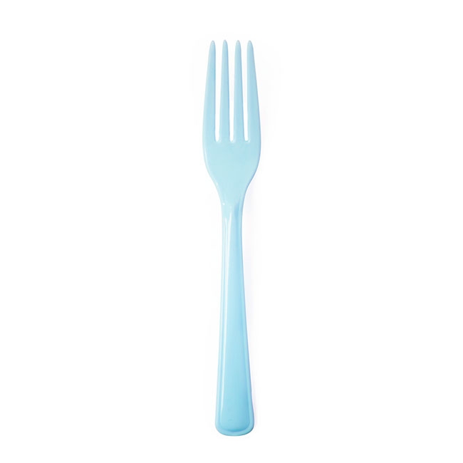 Deluxe Plastic Fork Soft Blue (19cm) Pack 25