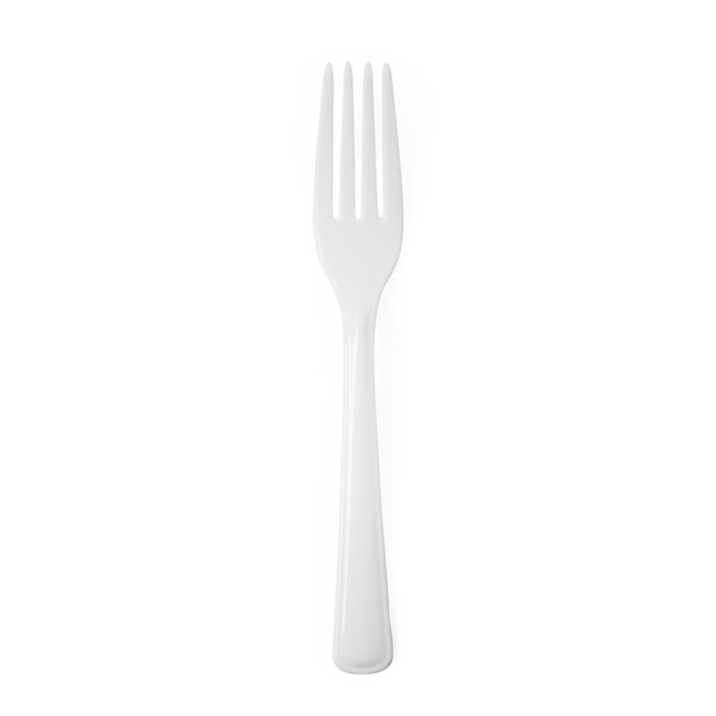 Deluxe Plastic Fork White (19cm) Pack 25