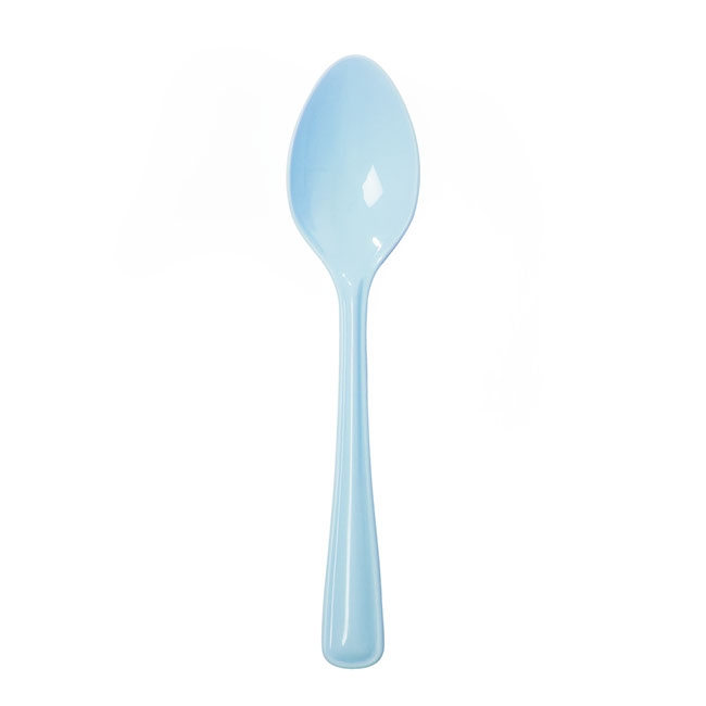 Deluxe Plastic Spoon Soft Blue (17cm) Pack 25