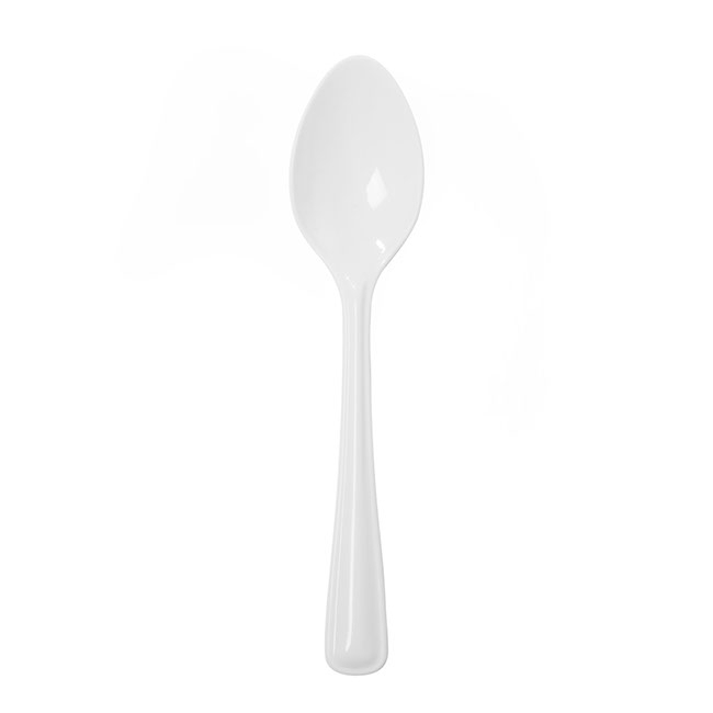 Deluxe Plastic Spoon White (17cm) Pack 25