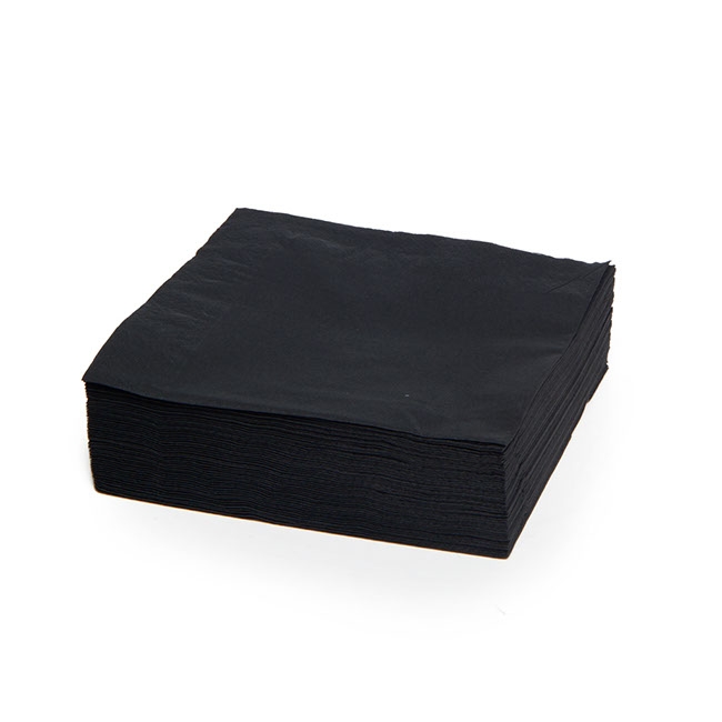 Lunch Paper Napkin 2Ply Pack 50 Black (30x30cm)