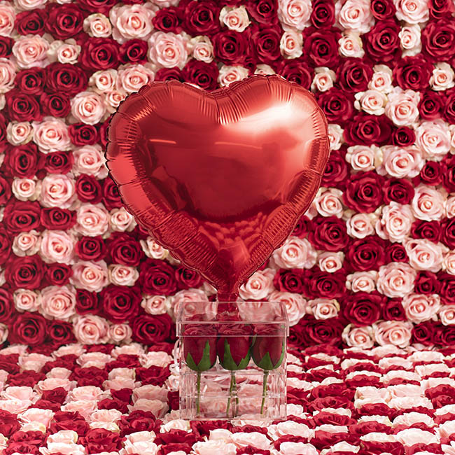 Foil Balloon 18 (45cm) Heart Shape Solid Red