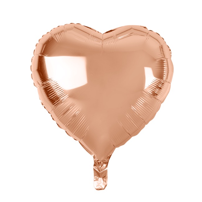 Foil Balloon 18 (45cm) Heart Shape Solid Rose Gold