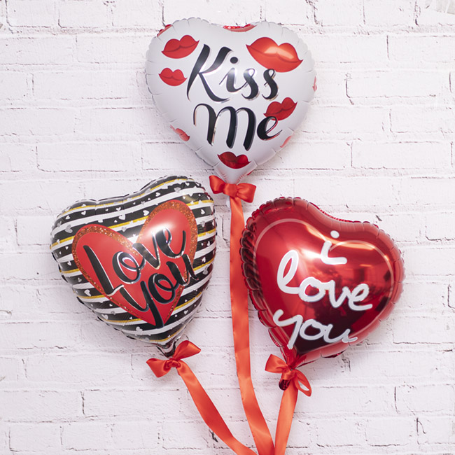 Foil Balloon 18 (45cmD) Heart Shape Kiss Me