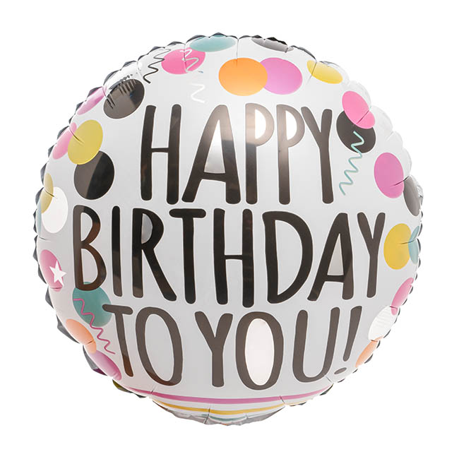 Foil Balloon 18 (45cmD) Happy Birthday To You