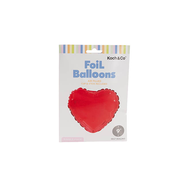 Foil Balloon 9 (22.5cmD) Air Fill Love Heart Red