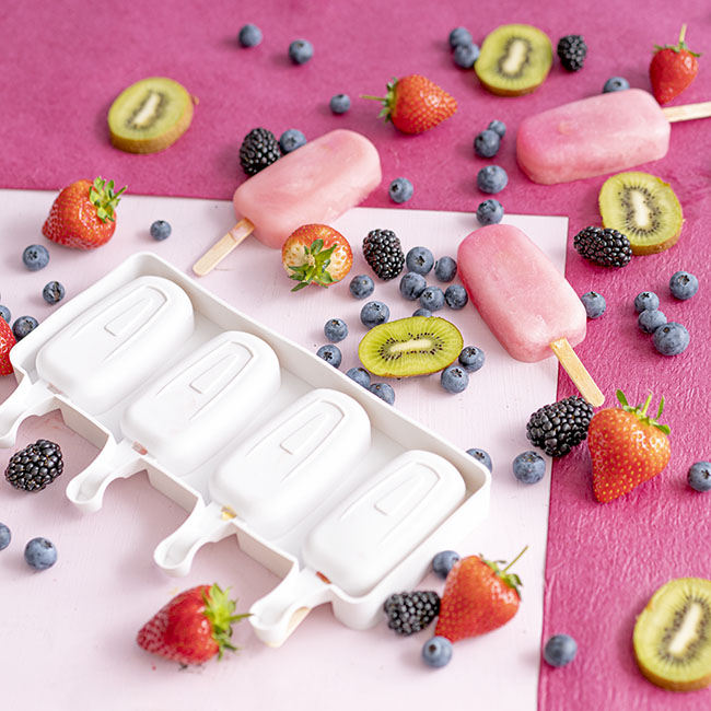 Large Ice Cream Popsicle Silicone Mould White (26cmLx15cmW)