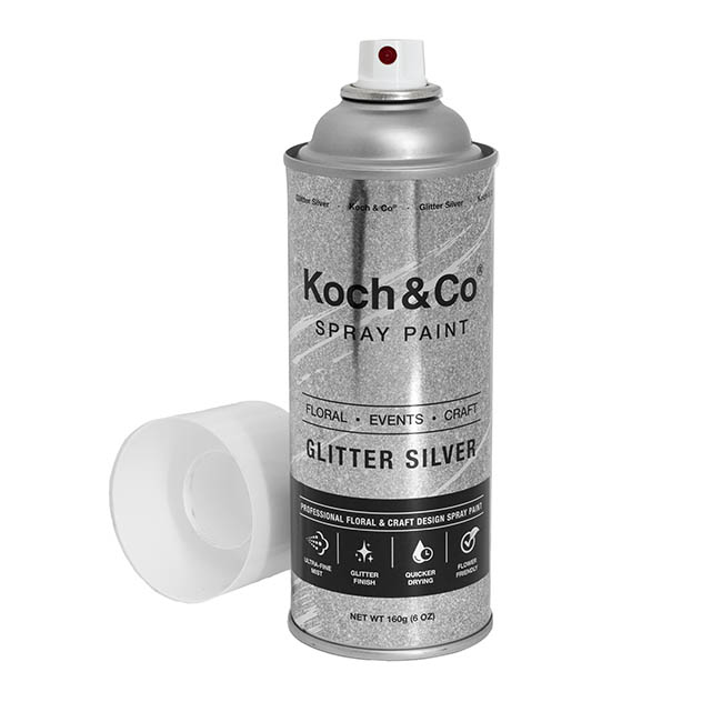 Floral Event Craft Spray Paint Glitter Silver (160g)
