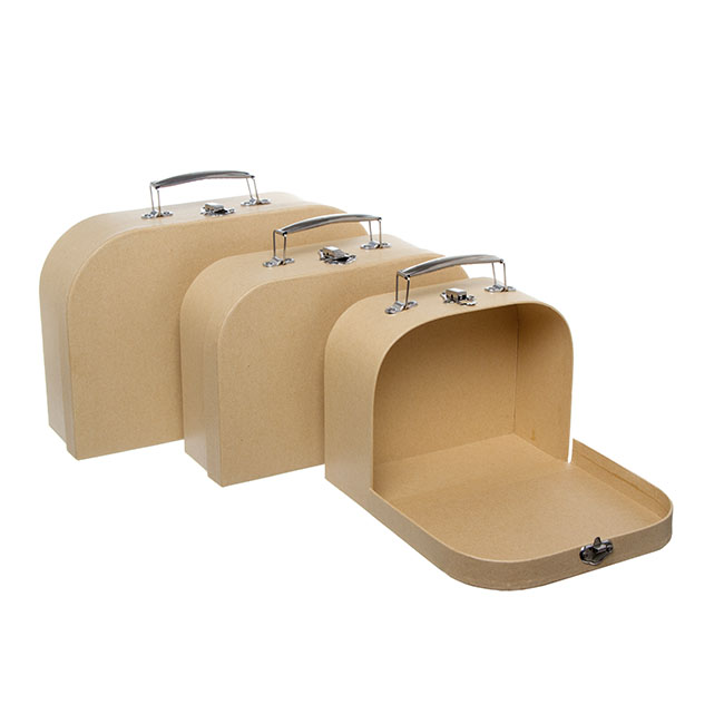 Suitcase Gift Box Brown Kraft (30x20x9cmH) Set 3