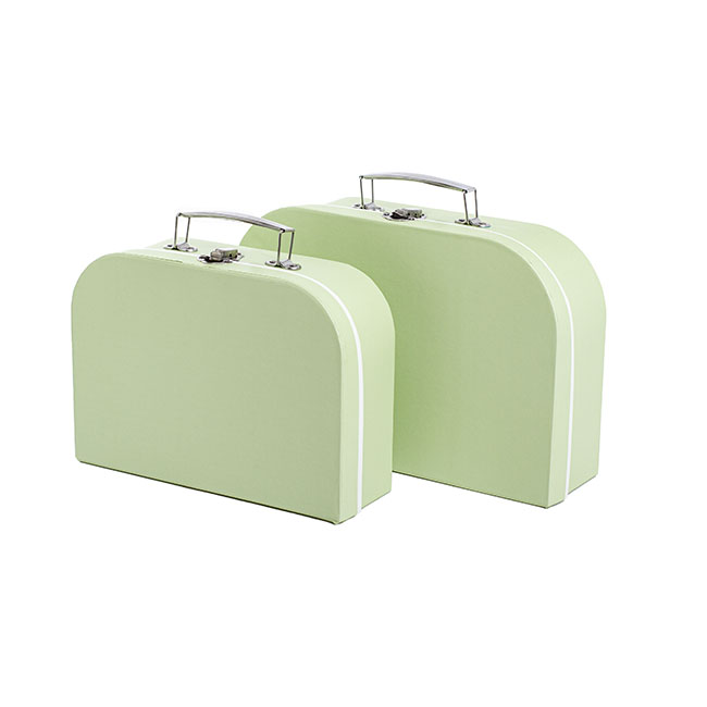 Suitcase Gift Box Sage Green (30x20x9cmH) Set 2