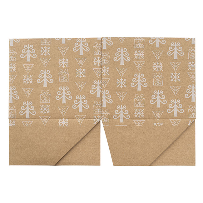 Posy Box Mini Christmas Trees Kraft White Pack 10 (13x12cmH)