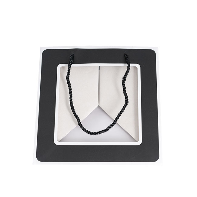 Window Posy Gift Bag Silhouette Black Pack 5 (25x25x25cmH)