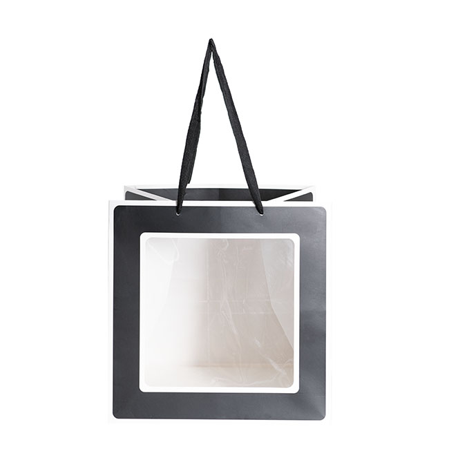 Window Posy Gift Bag Silhouette Black Pack 5 (30x30x30cmH)