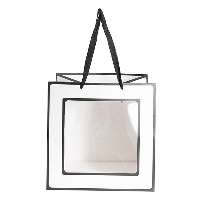 Window Posy Gift Bag Silhouette White Pack 5 (35x35x35cmH)
