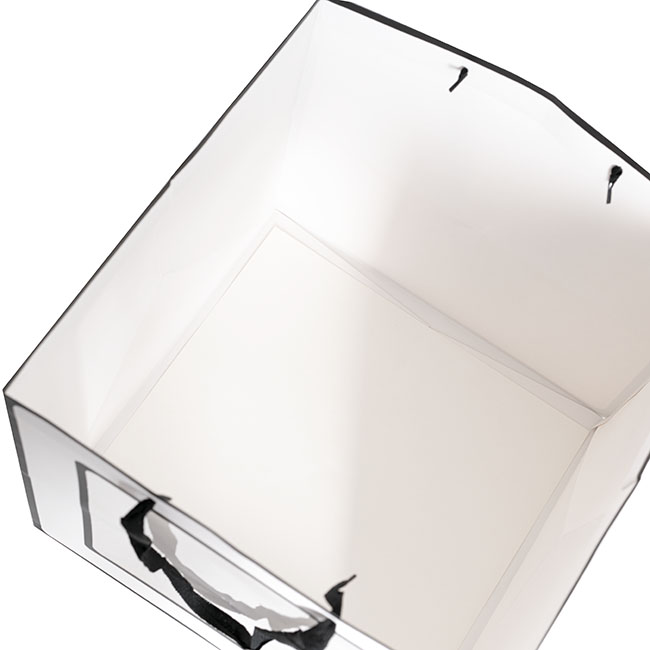 Window Posy Gift Bag Silhouette White Pack 5 (35x35x35cmH)