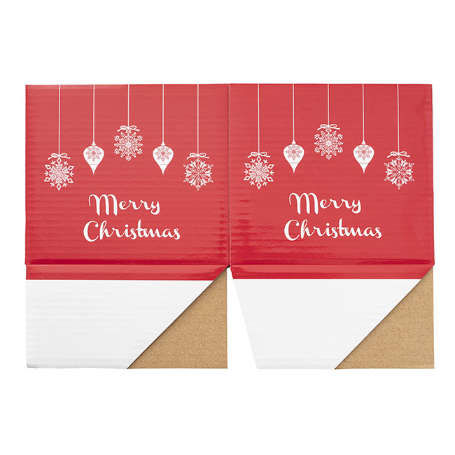 Posy Box Mini Bauble Merry Christmas Red Pack 10 (13x12cmH)