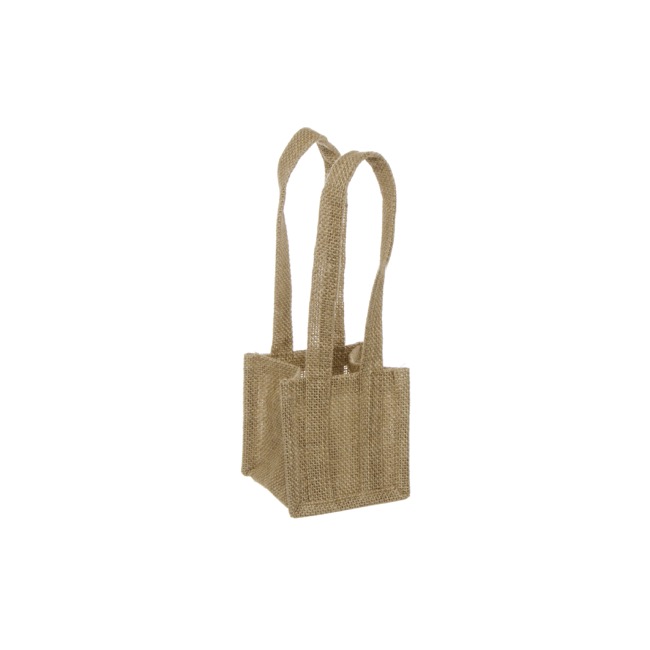 Natural Jute Posy Bag With Plastic Liner (10.5x10.5x10.5cmH)