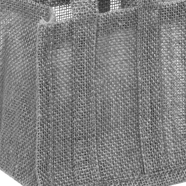 Poly Flax Jute Posy Bag w Liner Grey (13.5x13.5x13.5cmH)