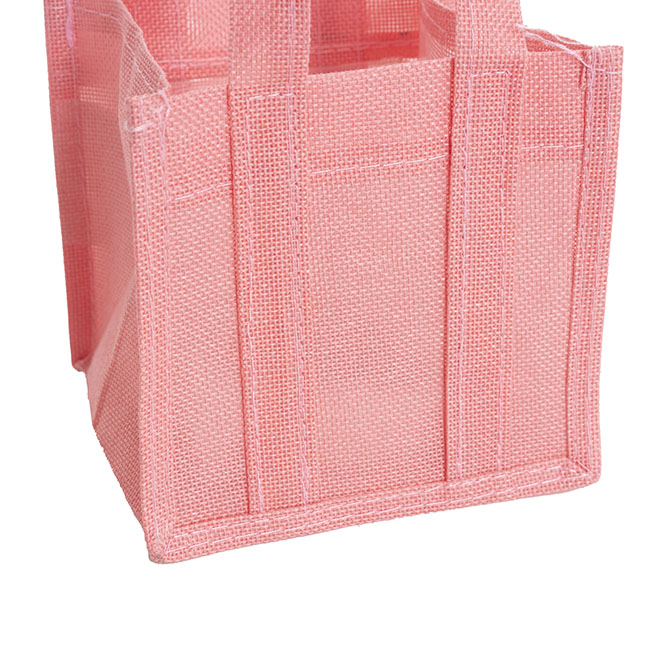 Poly Flax Jute Posy Bag Liner Light Pink (13.5x13.5x13.5cmH)