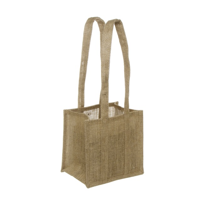 Natural Jute Posy Bag With Plastic Liner (19x19x15cmH)
