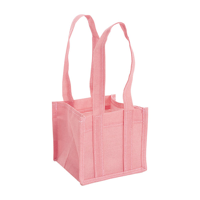 Poly Flax Jute Posy Bag Liner Light Pink (18x18x17cmH)