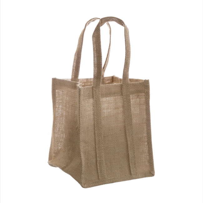 Natural Jute Posy Bag With Plastic Liner (23x23x20cmH)