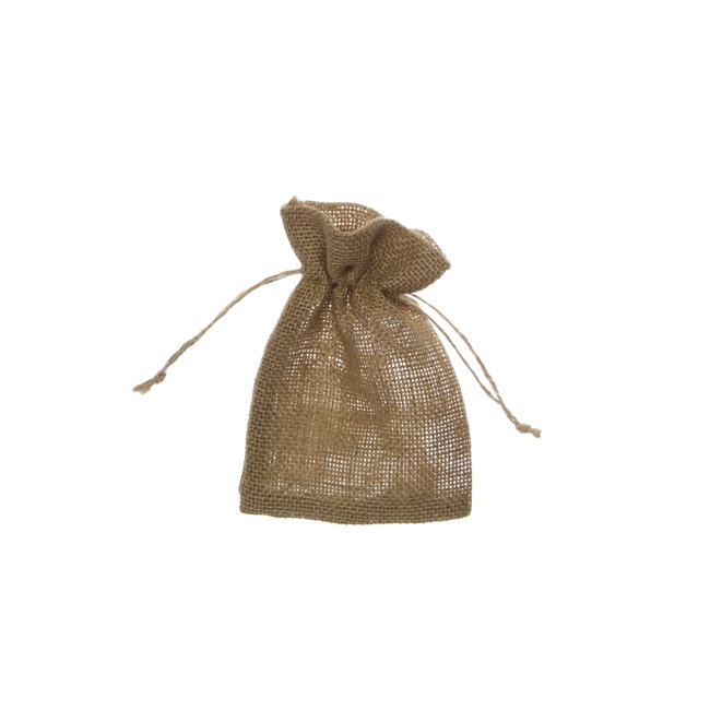 Hessian Jute Pouch Pack 10 Small Natural (7x9.5cmH)