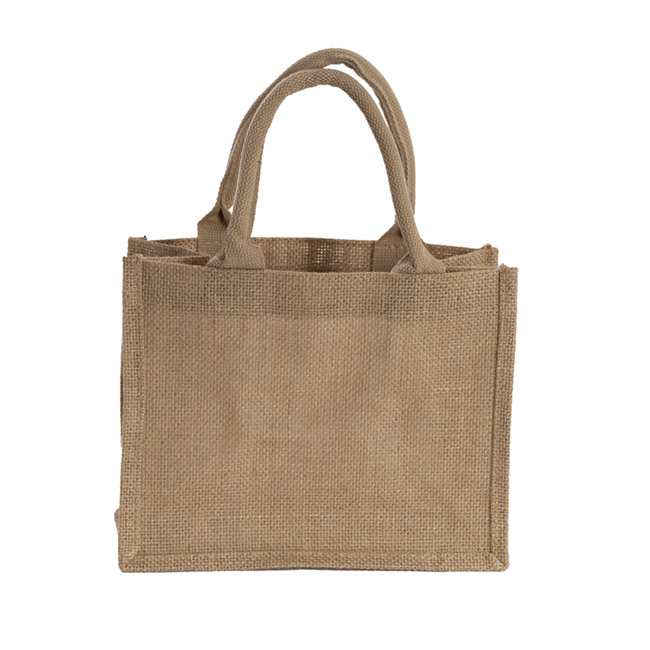 Jute Reuseable Shopping Carry Bag Natural (25Wx12Gx20cmH)
