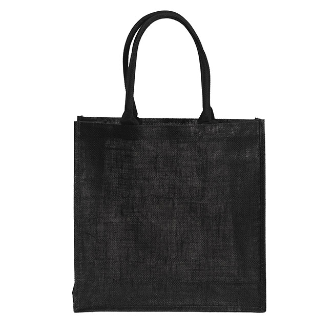Jute Reuseable Shopping Carry Bag Black (40Wx15Gx40cmH)