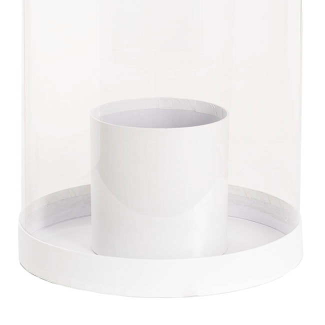 Flower Presentation Cylinder Box Large White (25x32cmH)