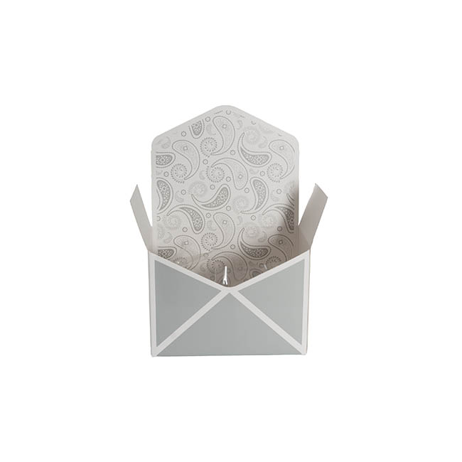 Envelope Flower Box Small Paisley Sage Pk5 (15.5Lx8Dx11cmH)