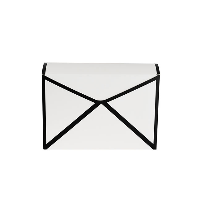 Envelope Flower Box Large Paisley White Pk5 (23Lx8Dx16cmH)