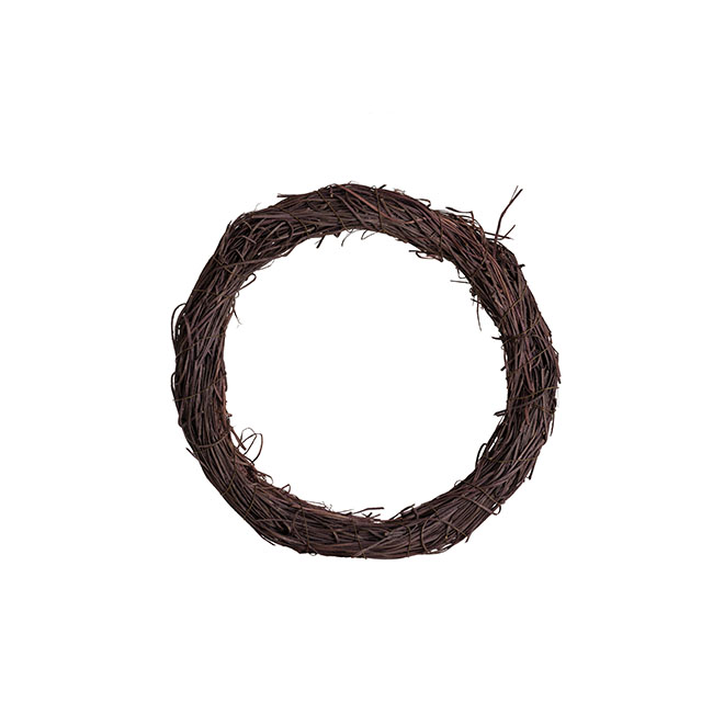 Wood Wool Wreath Brown (30cmD)