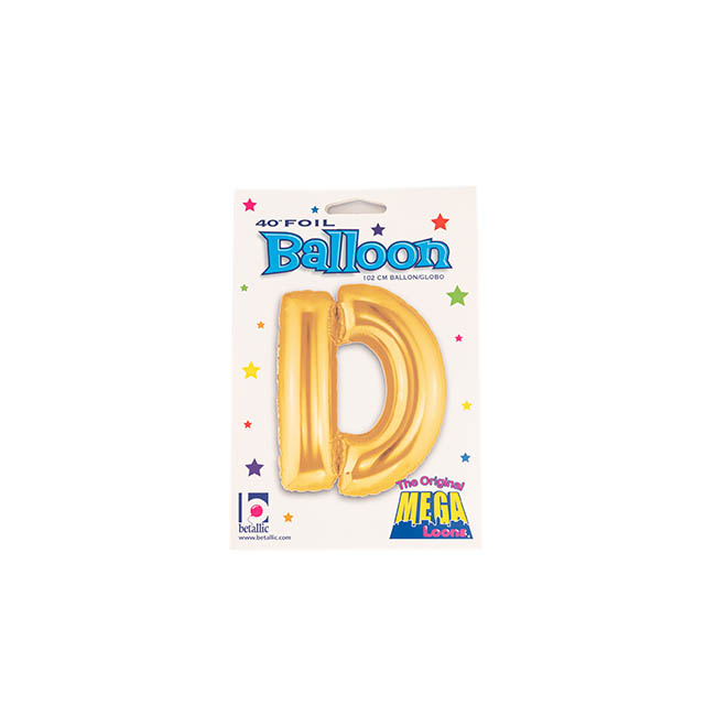 Foil Balloon 40 (101.6cmH) Letter D Gold