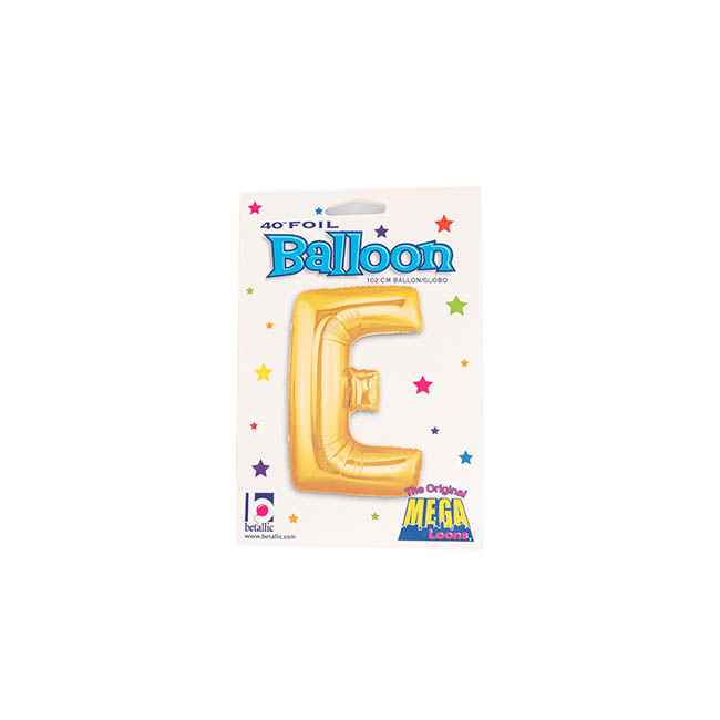 Foil Balloon 40 (101.6cmH) Letter E Gold