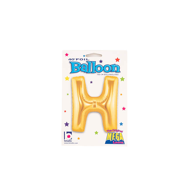Foil Balloon 40 (101.6cmH) Letter H Gold