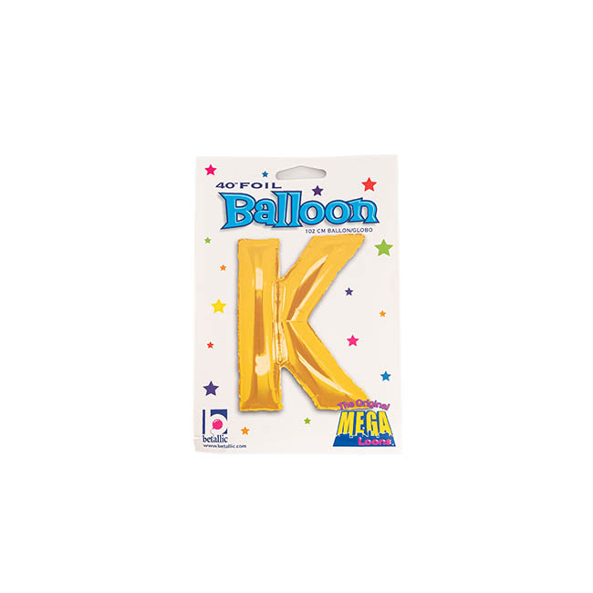 Foil Balloon 40 (101.6cmH) Letter K Gold