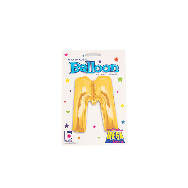 Foil Balloon 40 (101.6cmH) Letter M Gold